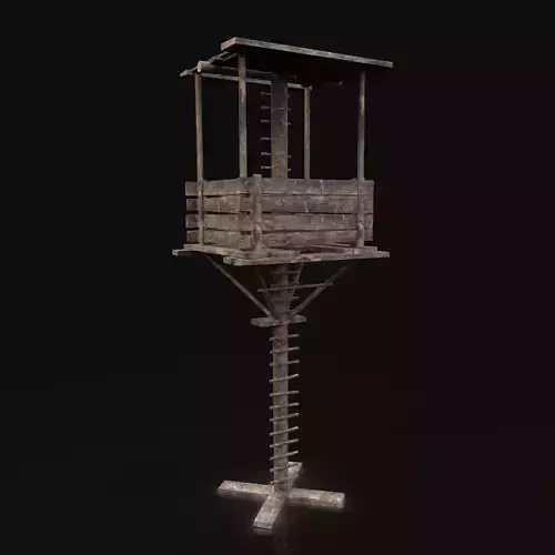 Next Gen AAA Fantasy Wooden Watchtower Low-poly 3D model