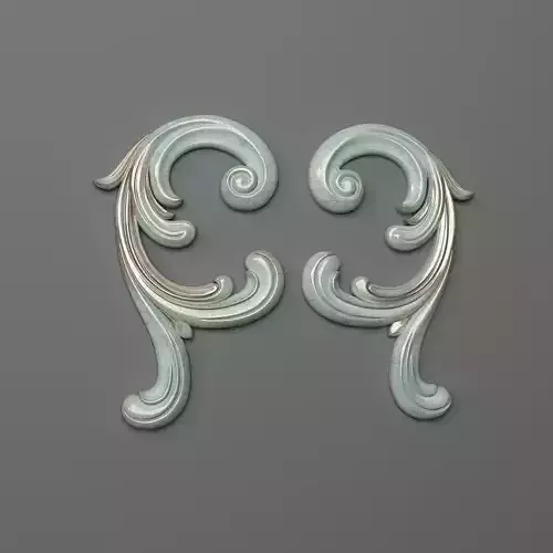 Onlay pair of swirls 3D print model
