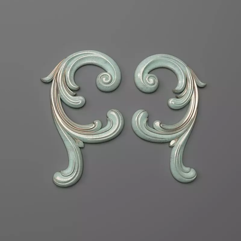 Onlay pair of swirls 3D print model_0