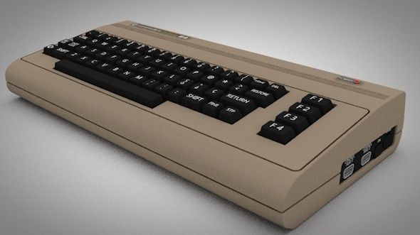 Vintage computer Commodore 64 3D model_9