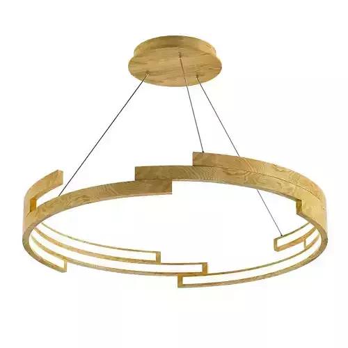 Untitled wooden pendant light with circular shape