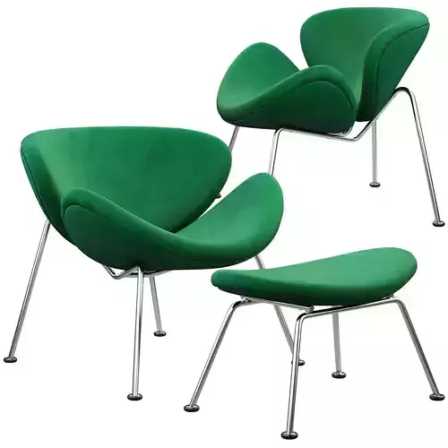 Slice chair and ottoman by Pierre Paulin