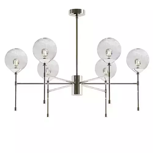 Untitled modern chandelier with six glass globes