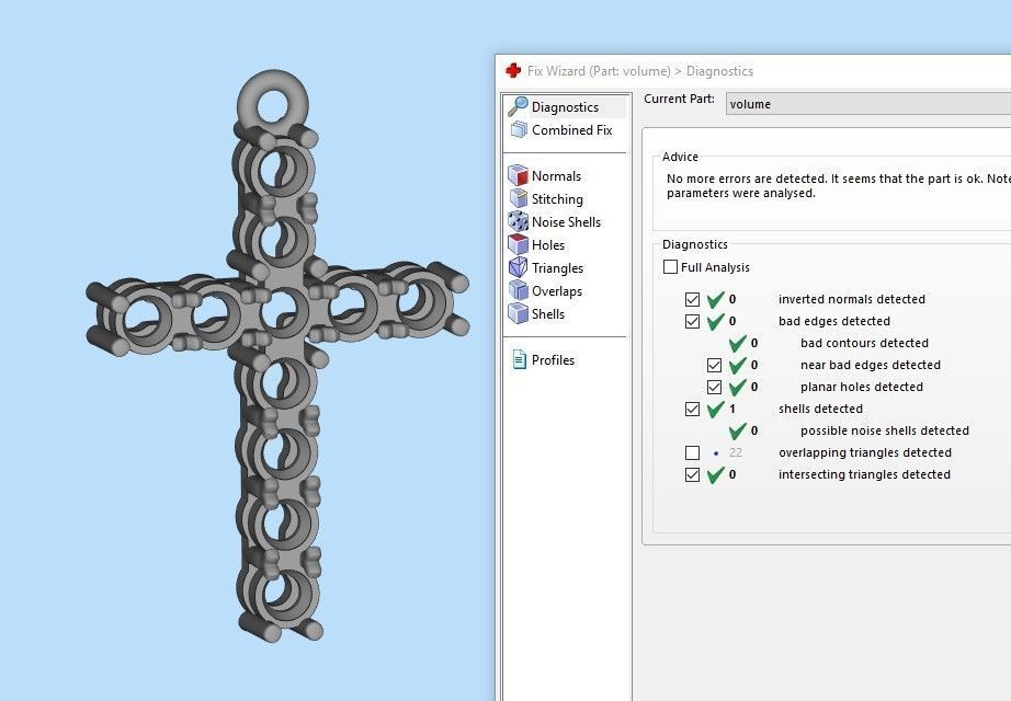 Cross pendant with gems 3dm stl 3D print model_16