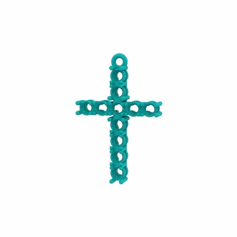 Cross pendant with gems 3dm stl 3D print model_11
