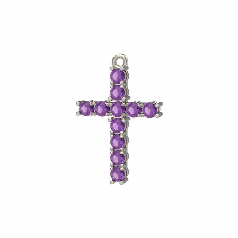 Cross pendant with gems 3dm stl 3D print model_5