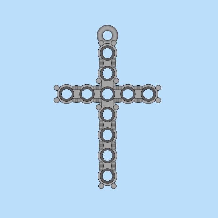 Cross pendant with gems 3dm stl 3D print model_18