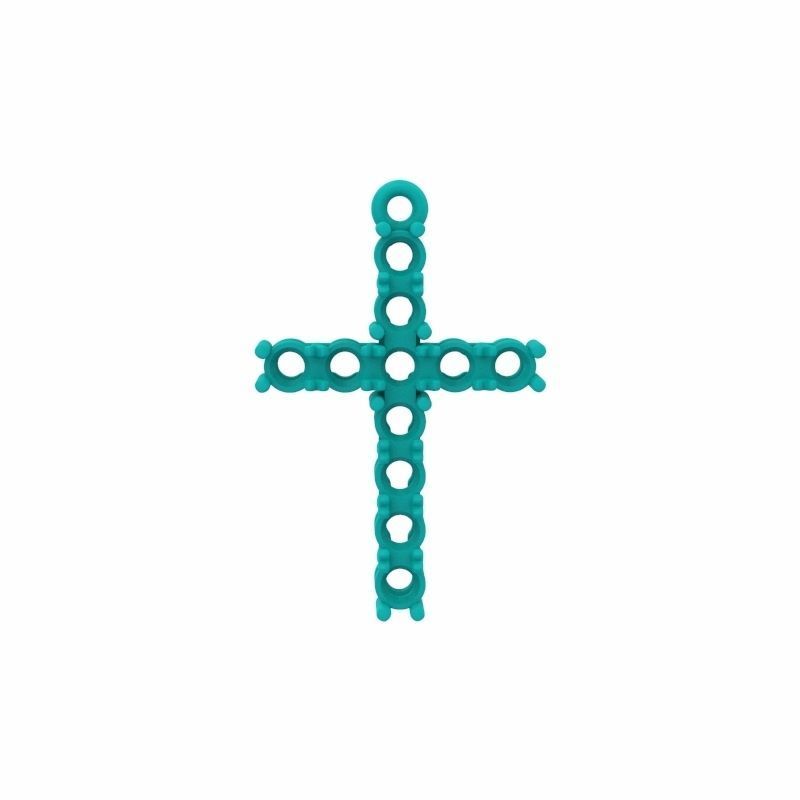 Cross pendant with gems 3dm stl 3D print model_14