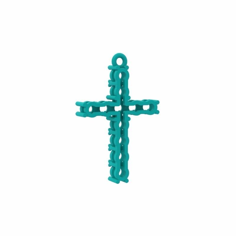 Cross pendant with gems 3dm stl 3D print model_13