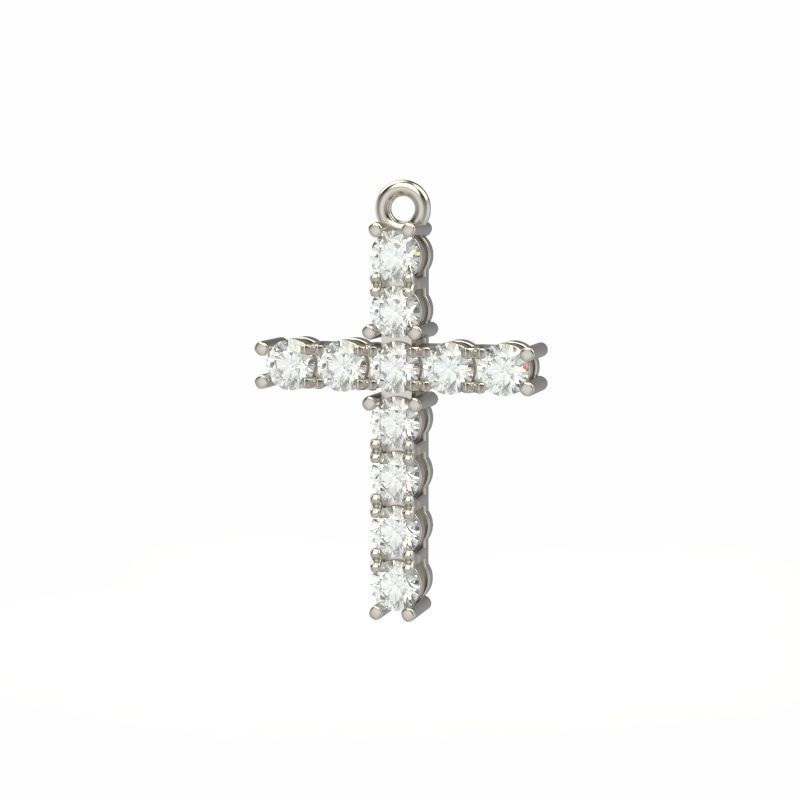 Cross pendant with gems 3dm stl 3D print model_8