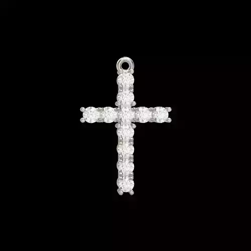 Cross pendant with gems 3dm stl