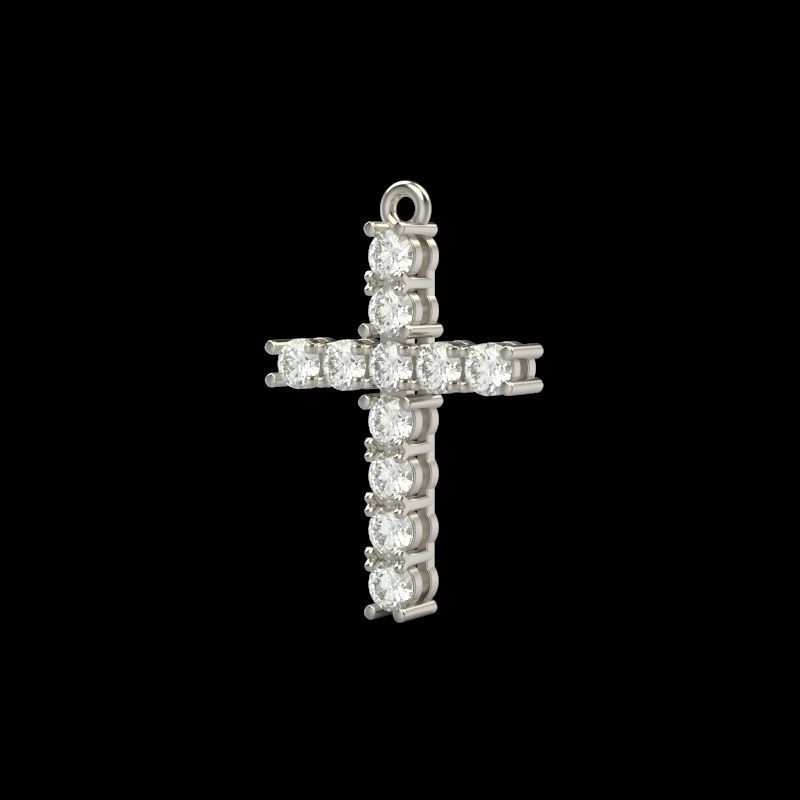 Cross pendant with gems 3dm stl 3D print model_1