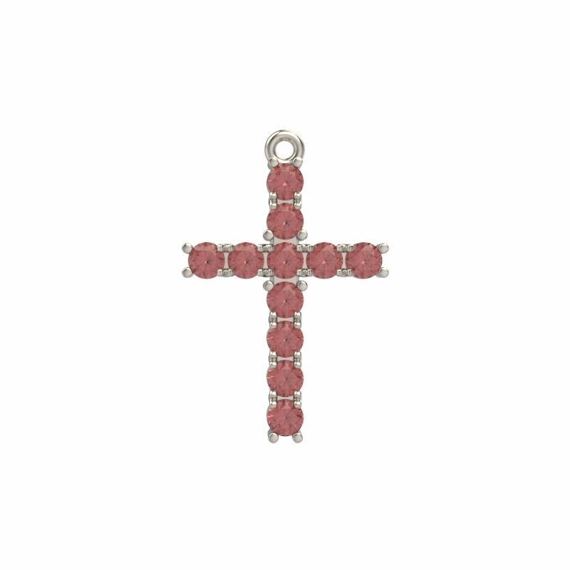Cross pendant with gems 3dm stl 3D print model_4