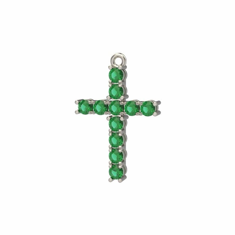 Cross pendant with gems 3dm stl 3D print model_6