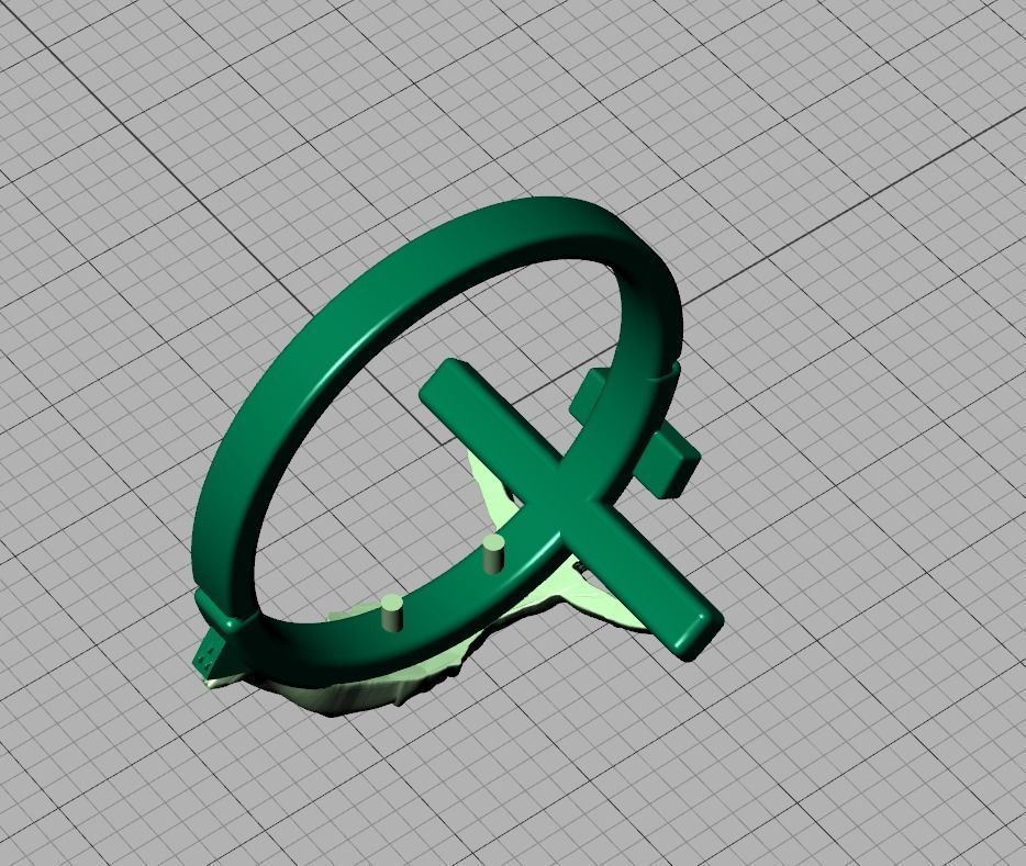 Jesus Cross ring printabe 3dmodel Two tone ring 3D print model_4