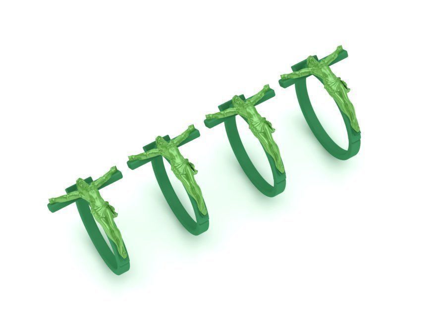 Jesus Cross ring printabe 3dmodel Two tone ring 3D print model_8