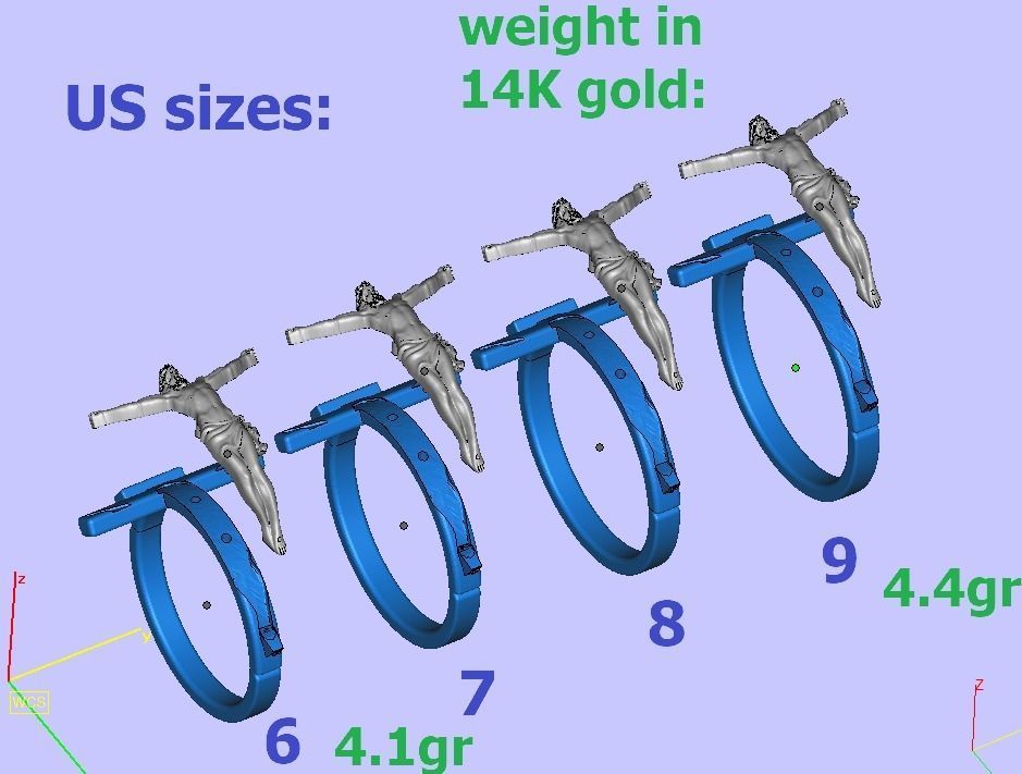 Jesus Cross ring printabe 3dmodel Two tone ring 3D print model_7