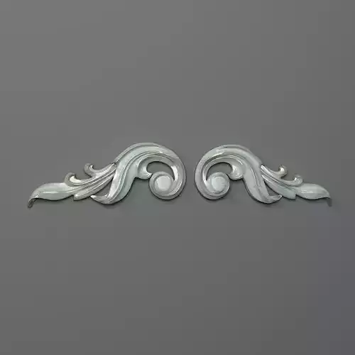 Onlay pair of swirls Free 3D print model