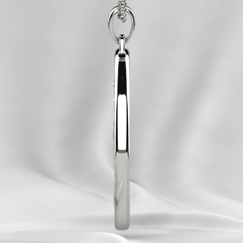 Silver Pendant with Ancient Runes 3D print model_13