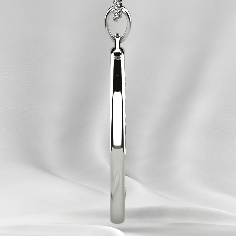 Silver Pendant with Ancient Runes 3D print model_7