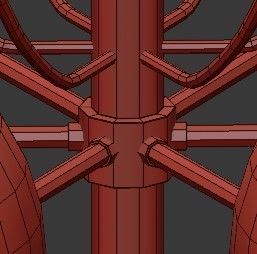 Untitled brass ceiling light with glass globes 3D model_3