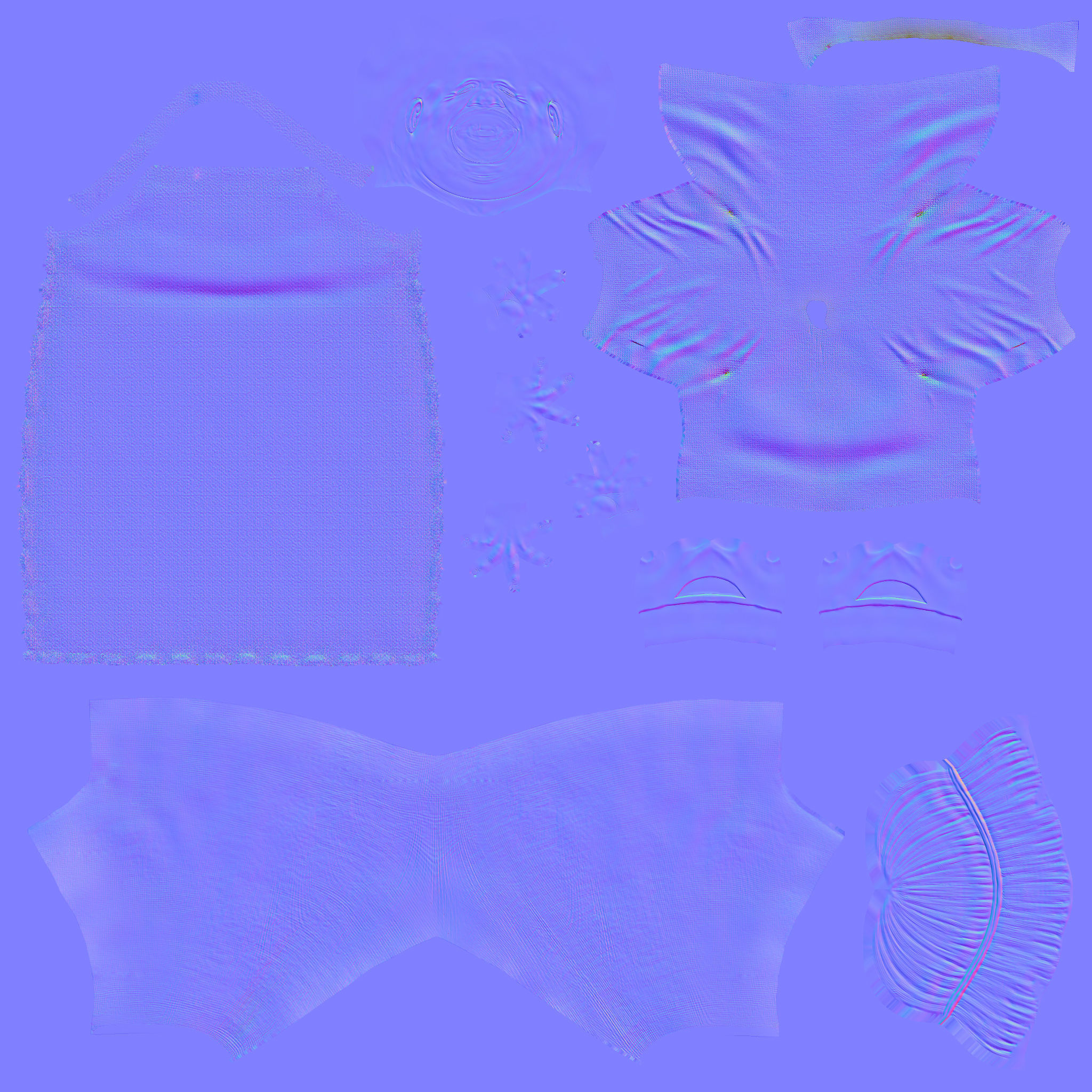 Rigged Grandma Old Woman Character Low-poly 3D model_5