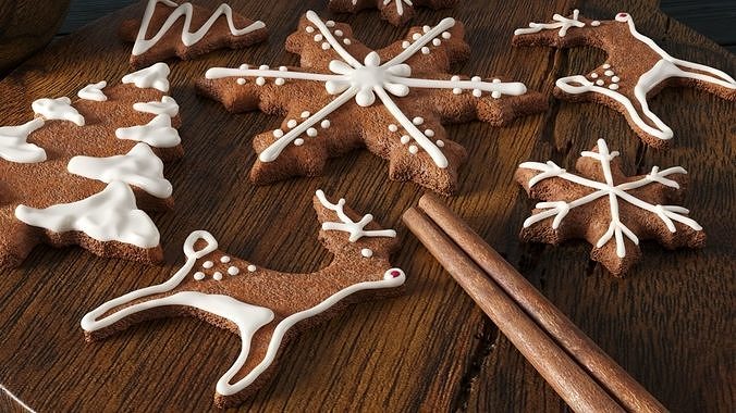 Cooking Christmas Gingerbread Cookies 3D model 5