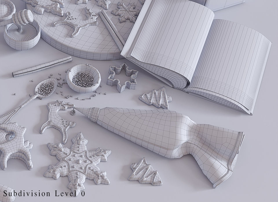 Cooking Christmas Gingerbread Cookies 3D model_9