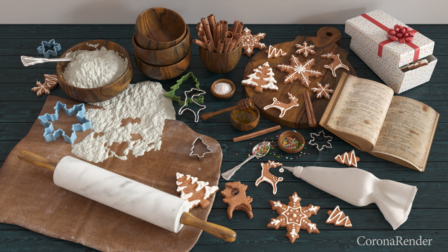 Cooking Christmas Gingerbread Cookies 3D model_7
