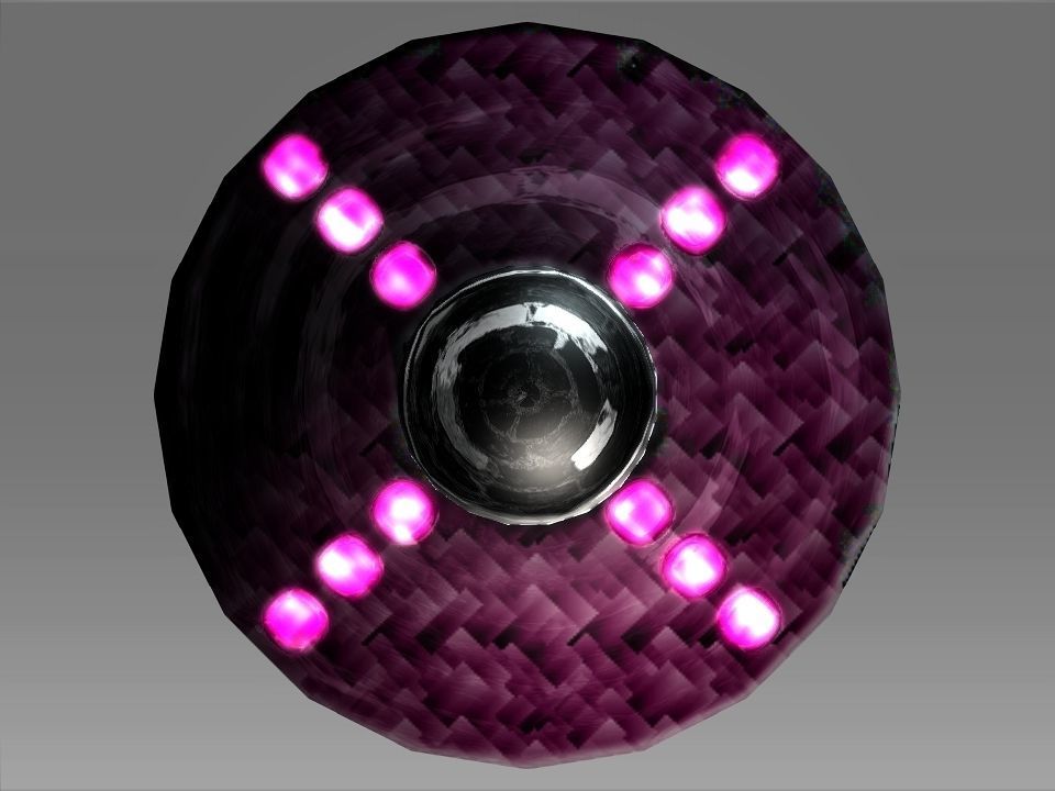 A UFO spaceship with lights Low-poly 3D model_6