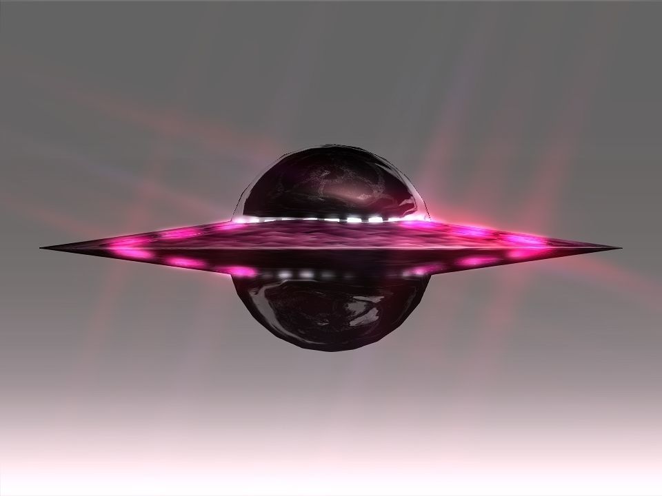 A UFO spaceship with lights Low-poly 3D model_10
