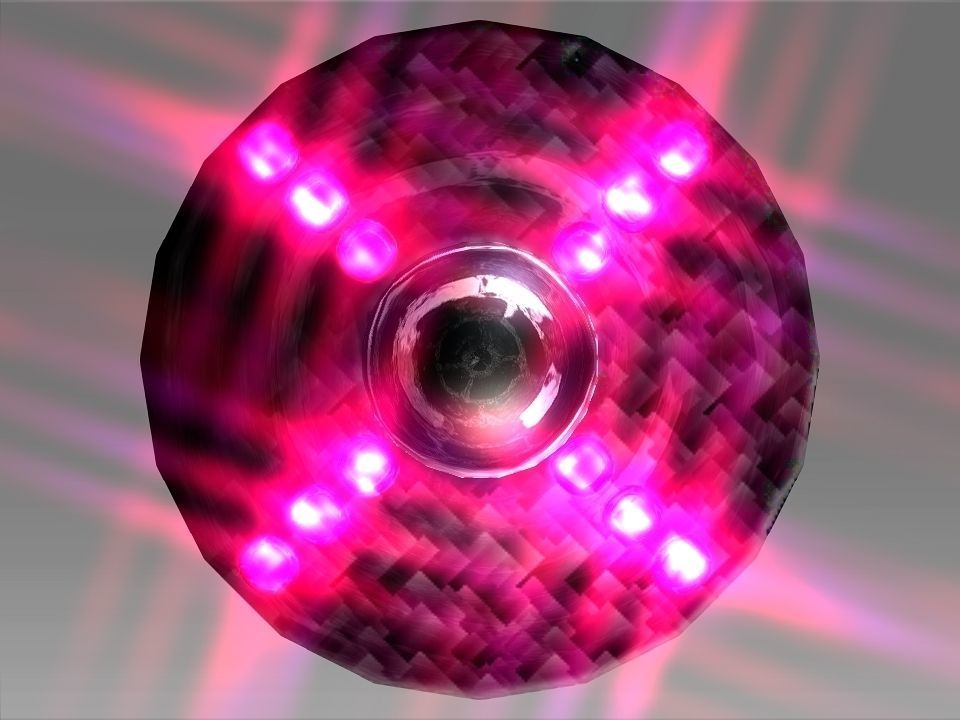 A UFO spaceship with lights Low-poly 3D model_4