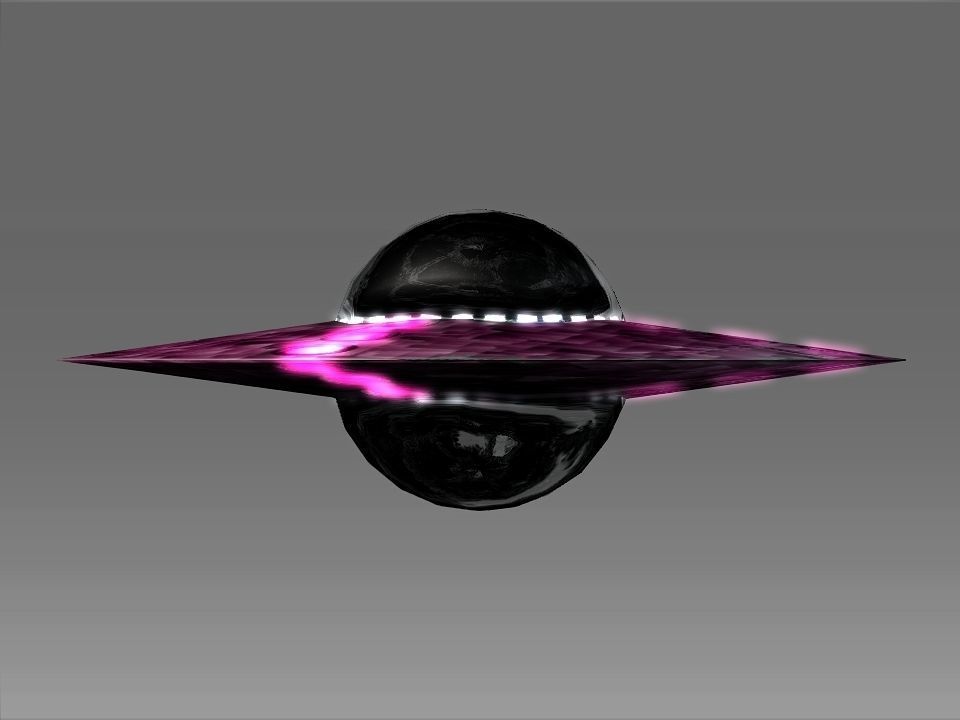 A UFO spaceship with lights Low-poly 3D model_17