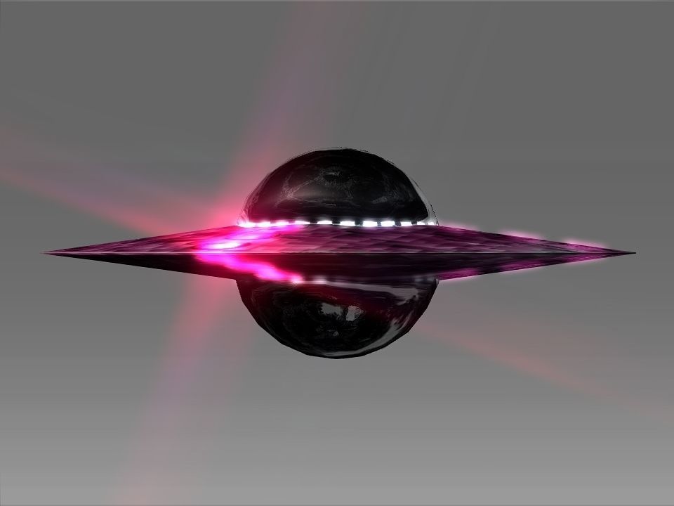 A UFO spaceship with lights Low-poly 3D model_16