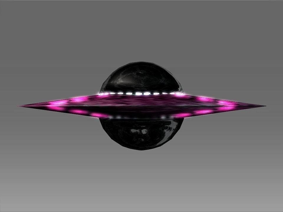 A UFO spaceship with lights Low-poly 3D model_3