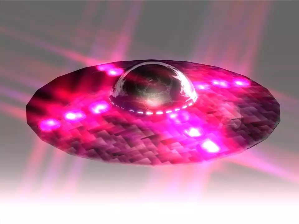 A UFO spaceship with lights Low-poly 3D model_0