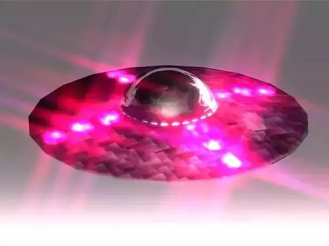 A UFO spaceship with lights