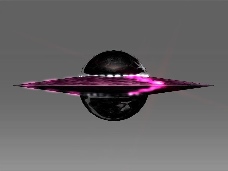 A UFO spaceship with lights Low-poly 3D model_13