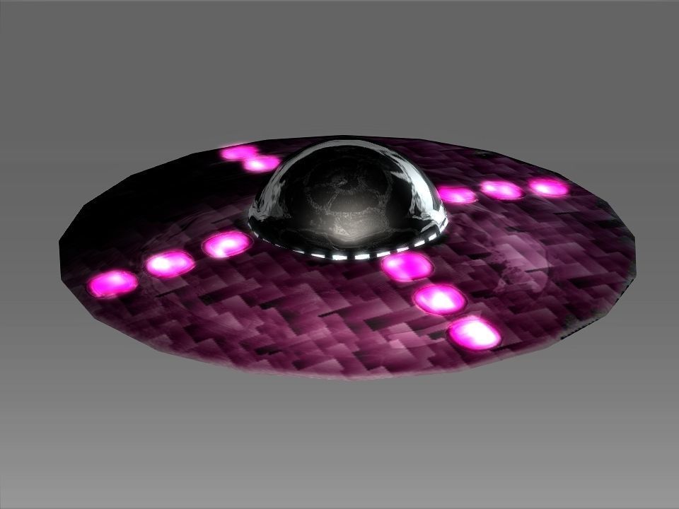 A UFO spaceship with lights Low-poly 3D model_1