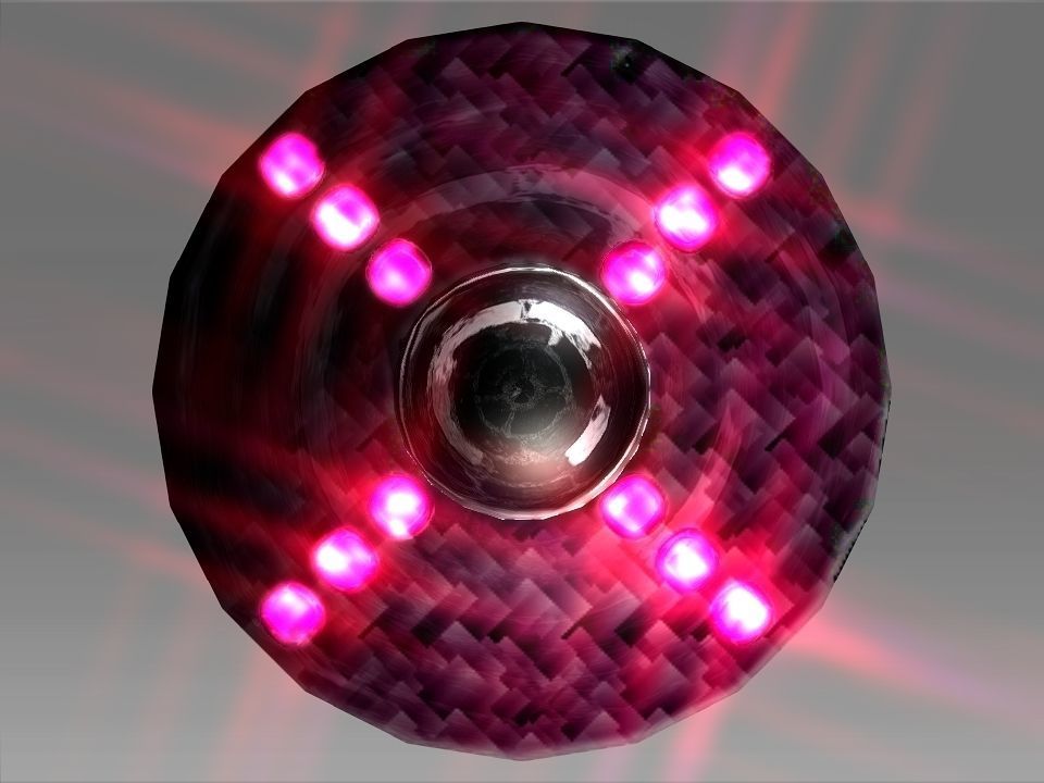 A UFO spaceship with lights Low-poly 3D model_5