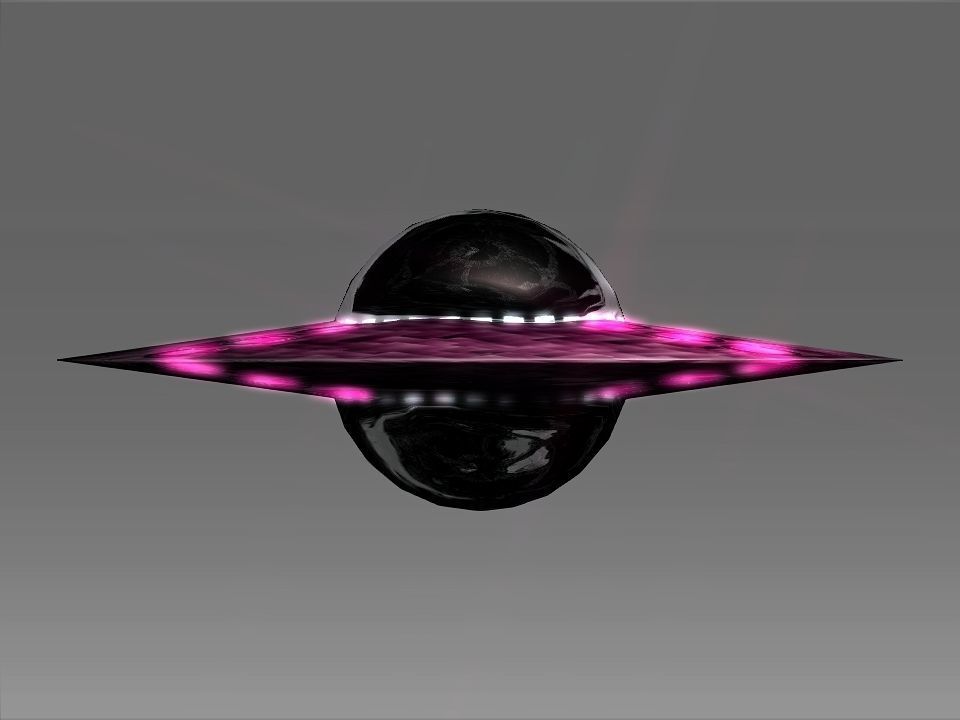 A UFO spaceship with lights Low-poly 3D model_11
