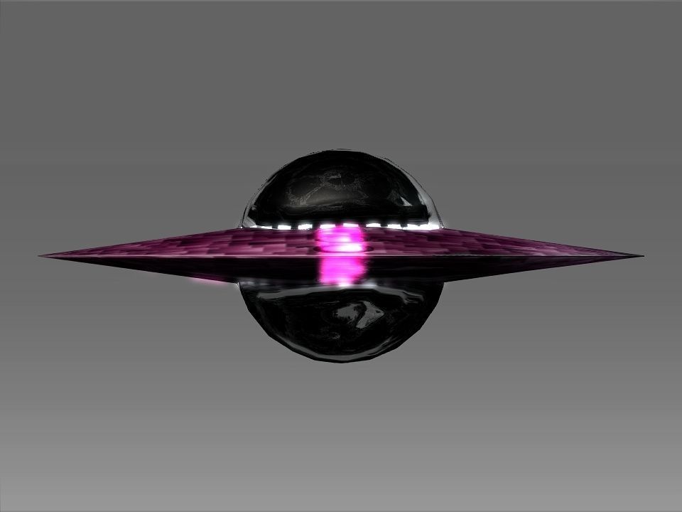 A UFO spaceship with lights Low-poly 3D model_15