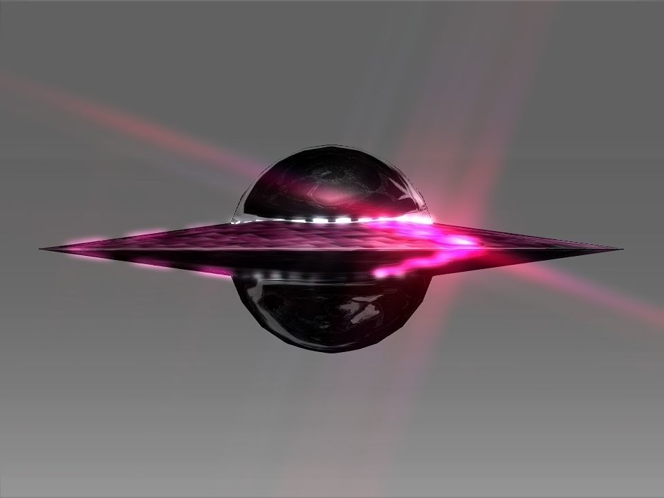 A UFO spaceship with lights Low-poly 3D model_12