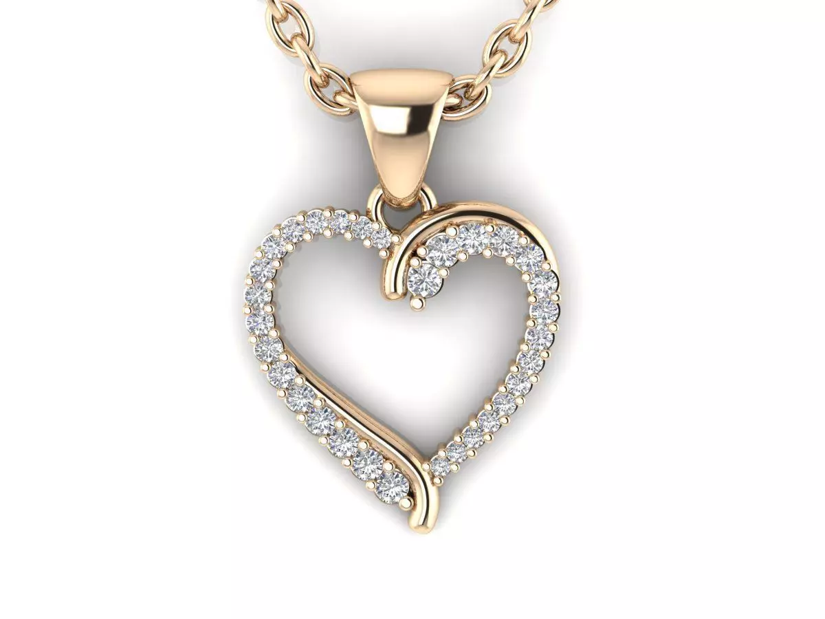 Pendant 5 Heart 3D print model_0