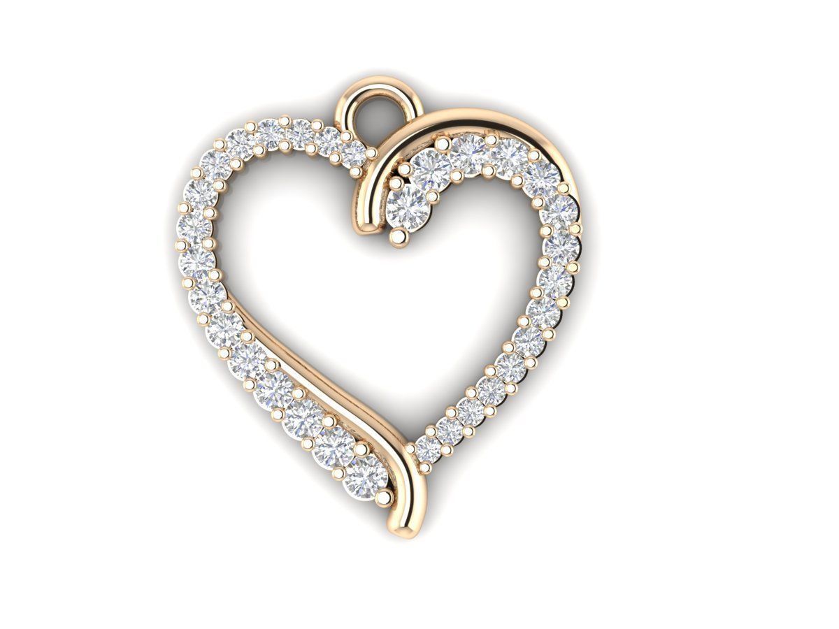 Pendant 5 Heart 3D print model_2