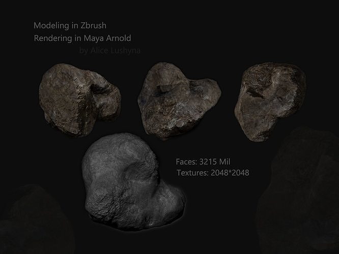 Rock Low-poly to fill the scene 3D model Low-poly 3D model
