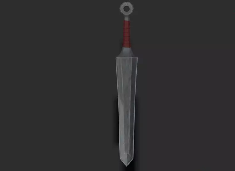 Kunai-sword sword Low-poly 3D model_0