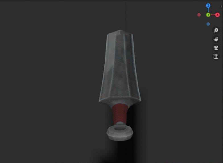 Kunai-sword sword Low-poly 3D model_3