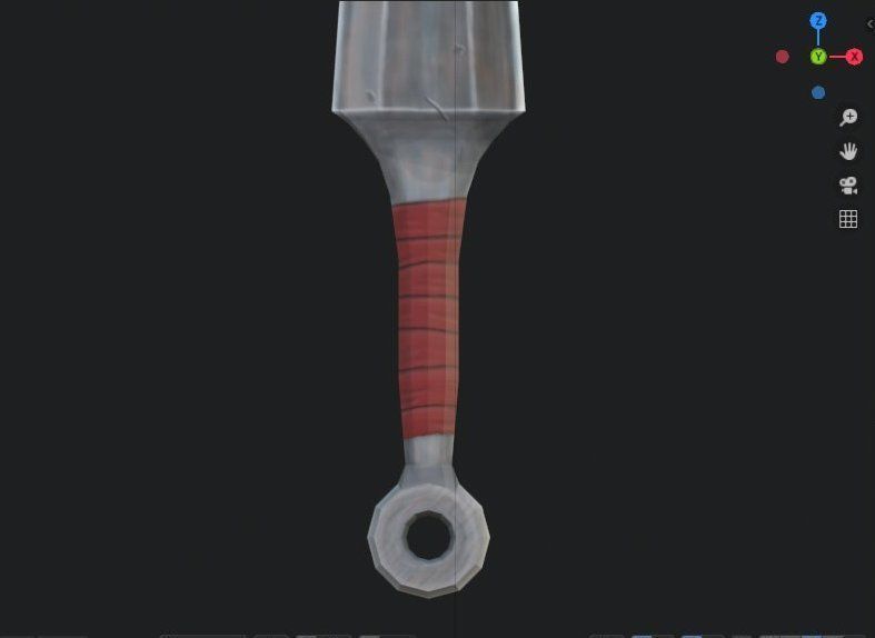 Kunai-sword sword Low-poly 3D model_5