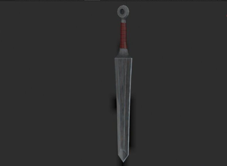 Kunai-sword sword Low-poly 3D model_1